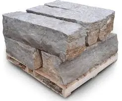 Pallet of guillotine limestone armour stone